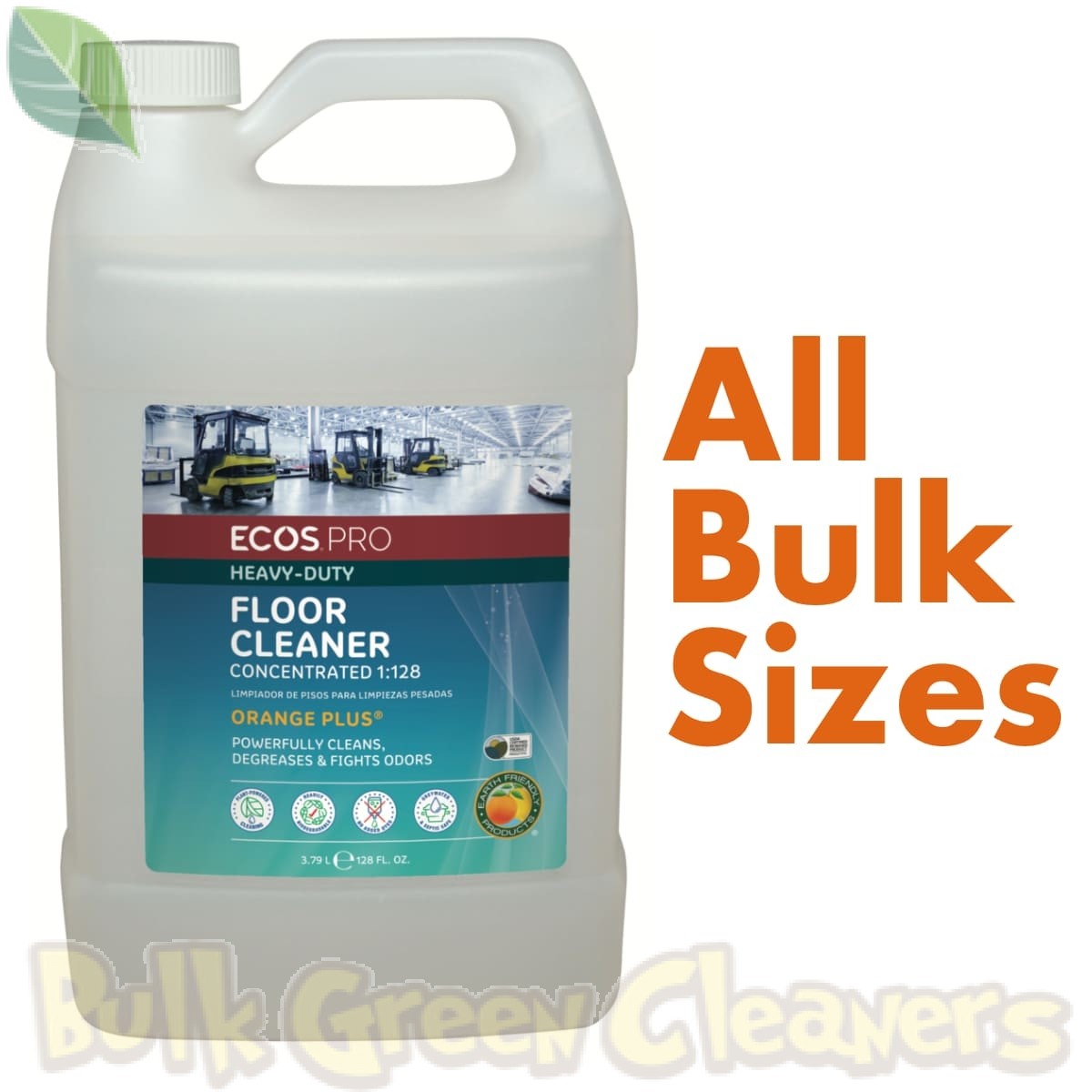 ECOS PRO Heavy Duty Floor Cleaner Concentrate, Orange Plus: 4 Gallon Case,  5 Gallon Pails, PL9448