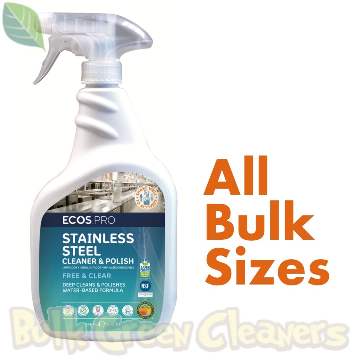 Earth Friendly Products Stainless Steel Cleaner: 32 oz 6 Pack, 4 Gallon  Case, PL9330