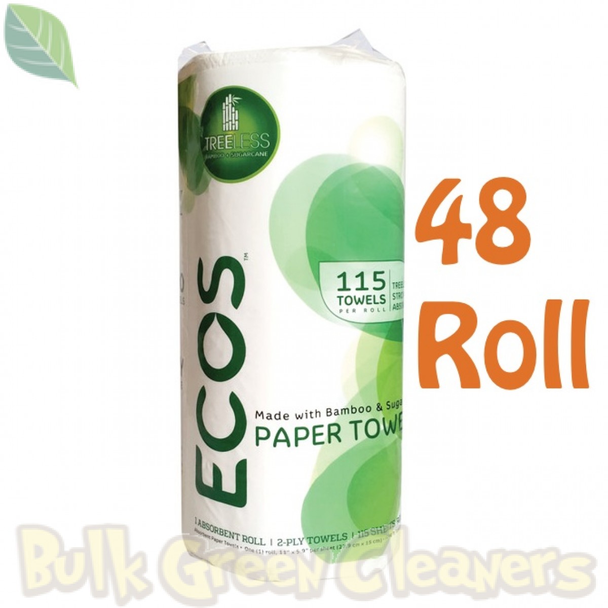 ECOS Tree-Free Paper Towels by Earth Friendly Products, 48 Roll Case Pack, PL9954/08