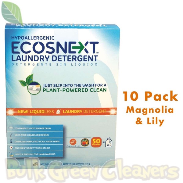 ECOSNEXT Laundry Detergent Sheets: 50 square 10 Packs